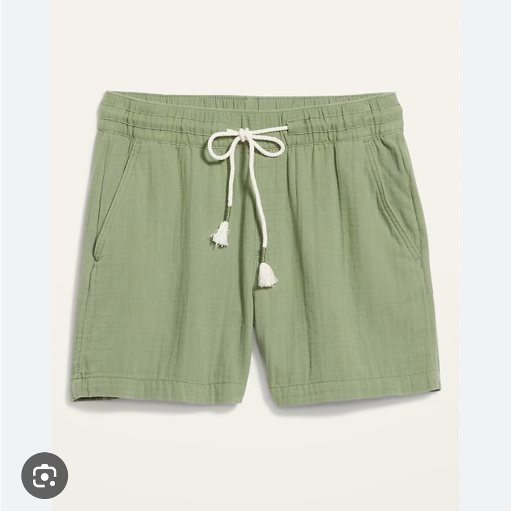 High-Waisted Textured Cotton Shorts -- 5-inch